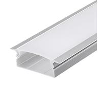 RISHORI 3.3FT/1M LED Channel Aluminum U Shape with edge Silver LED Strip Diffuser Channel with Milky White Cover Easy Installation,23mm*10mm with edge