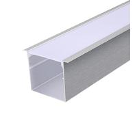 RISHORI Aluminum Profile 3.3ft Silver U-Shape Aluminum Channel Internal Corner Mounting Channel with Cover for Flex/Hard LED Strip Light,35mm*35mm with edge