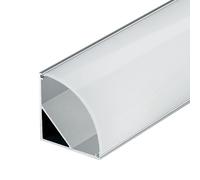 RISHORI Aluminum V Shape Corner LED Profile 1M - Diffuser Channel w/End Caps for Cabinet Lighting, Wardrobe, Bookshelf Heat Dissipation,30mm*30mm silver slot