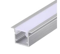 RISHORI LED Aluminum Channel 1m/3.3Ft,U Shape LED Recessed Strip Light Diffuser Profile Extruison for Living Room Bedroom Bathroom Stairs,10mm*10mm with edge