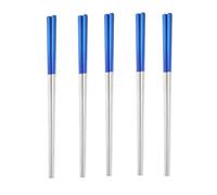 RISHORI Metal Chopsticks, 5 Pairs Stainless Steel Chopstick,Non-Slip Sushi Chop Sticks , Reusable Chopsticks for Japanese Cuisine (8.98 Inch),Blue Silver