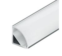 RISHORI V Shape LED Profile Corner Lighting - 1M 13 * 13mm Aluminum Channel w/Milky/Black Diffuser for Cabinet, Bedside Lamp Light,Silver slot with white cover