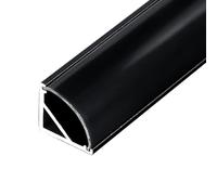 RISHORI V Shape LED Profile Corner Lighting - 1M 13 * 13mm Aluminum Channel w/Milky/Black Diffuser for Cabinet, Bedside Lamp Light,Black slot with black cover