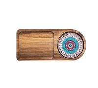 RISHORI Wood Dinner Plates, Wooden Plates, Easy Cleaning & Lightweight for Dishes Snack, Dessert, Unbreakable Classic Plate,B