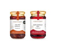 RishRight 2-in-1 Pack | Yo Po Chilli | Traditional Qin Chilli-Oil | 400-Year-Old Recipes | No Sugar | Healthy & Tasty | Vegan | For Noodles, Dumplings, Eggs & More