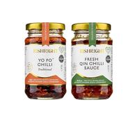 RishRight Crispy Chilli Oil & Fermented Chilli Sauce Classic Duo | 2in1 TasteBox | Yo Po Crispy Chilli Oil & Fresh Qin Chilli Sauce | For Dumplings, Dips & Chinese Noodles | No Sugar added, Vegan