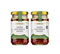 RishRight Fresh Qin-Chilli Sauce | Fermented Fresh Qin-Chilli | Savoury, Tangy, Fruity| Versatile and Clean | Healthy & Tasty | Cheese, bread, Avocado, Eggs, Seafood | 160 g (Pack 2)
