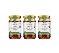 RishRight Fresh Qin Chilli Sauce | Great Taste Award | Fermented Hot Sauce | Savoury, Tangy, Fruity | Perfect For Cheese, Egg, Seafood, Stir Fry, Dumplings & Chinese Noodles | Clean & Tasty | 160g x 3