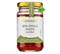 RishRight Garlic Blend Chilli Oil, 71% Qin Chili Garlic Paste Single Origin, Natural & Vegan Chilli Oil, Gold Award Winner Chili Sauce, Fat-Free, Medium Spicy, 180g