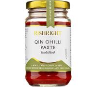RishRight Garlic Blend Qin Chilli Paste | Gold Award Winner | Single Origin Qin Chilli | Garlicky, Fragrant, Umami Rich Medium Spicy Chilli Sauce | 71% Chilli | Fat-Free | Versatile Use | 180g