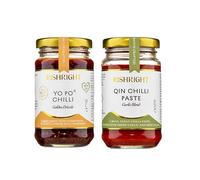 RishRight Smooth Chilli Sauce Gift Set | 2in1 TasteBox | Yo Po Chilli Drizzle & Garlic Blend Qin Chilli Sauce | Award Winning Chinese Chilli Oil | Perfect With Dumplings, & Chinese Noodles
