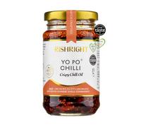 RishRight Yo Po Chilli Oil, Qin Chilli Single Origin, Mild Spicy Crispy Chili Oil, 100% Natural & Vegan Chili Crisp, 400-Year-Old Recipe, Award Winner Chili Crisp Oil 160g
