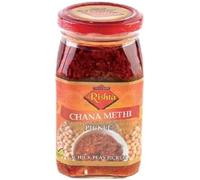 Rishta Various Flavoured Pickles, Chutney, Paste - Authentic Flavorful Culinary Enhancements - Perfect as Side Condiment Indian Dish - Natural Sweetener - Chana Methi Pickle 400g (Pack of 1)