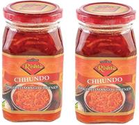 Rishta Various Flavoured Pickles, Chutney, Paste - Authentic Flavorful Culinary Enhancements - Perfect as a Side Condiment for Indian Dish - Natural Sweetener - Chundo 450g (Pack of 2)