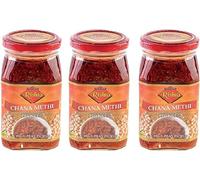 Rishta Various Flavoured Pickles, Chutney, Paste - Authentic Flavorful Culinary Enhancements - Perfect Side Condiment for Indian Dish - Natural Sweetener - Chana Methi Pickle 400g (Pack of 3)