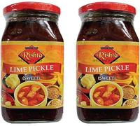 Rishta Various Flavoured Pickles, Chutney, Paste - Authentic Flavorful Culinary Enhancements - Perfect Side Condiment for Indian Dish - Natural Sweetener - Lime Pickle Sweet 450g (Pack of 2)