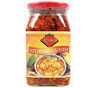 Rishta Various Flavoured Pickles, Chutney, Paste - Authentic Flavorful Culinary Enhancements - Perfect Side Condiment Indian Dish - Natural Sweetener - Stuffed Gunda Pickle 400g (Pack of 1)