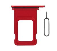 Risidamoy for iPhone 11 Red SIM Card Tray Holder Replacement Single SIM Version for iPhone11 Card Slot with Waterproof Rubber Ring Repair Fix Kit Card Removal Tool for A2111 A2221 A2223