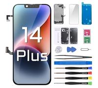 Risidamoy for iPhone 14 Plus Screen Replacement with Earpiece Flex Cable Proximity Sensor LCD Touch Display Digitizer Full Assembly with Waterproof Adhesive Repair Tools Kits A2632 A2885 A2886 A2887