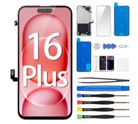 Risidamoy for iPhone 16 Plus Screen Replacement 6.7‘’ with Earpiece Proximity Sensor LCD Touch Full HD Screen Digitizer Frame Assembly Ambient Light Sensor Tool Kit Fits A3291 A3290 A3082 A3289