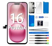Risidamoy for iPhone 16 Pro Max Screen Replacement 6.9‘’ with Earpiece Proximity Sensor LCD Touch Full HD Screen Digitizer Frame Assembly Ambient Light Sensor Tool Kit Fits A3295 A3296 A3084 A3297
