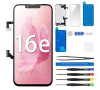 Risidamoy for iPhone 16e Screen Replacement 6.1‘’ with Earpiece Proximity Sensor LCD Touch Full HD Screen Digitizer Frame Assembly Ambient Light Sensor Tool Kit Fits A3212 A3408 A3409 A3410