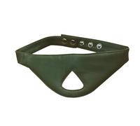 Rising Bloom %100 Real Genuine Leather Blackout Eye Mask Sleeping Position BOndage Fun For Men and Women Unisex Adjustable Yoga Blindfold for Comfortable Wearing (Green)