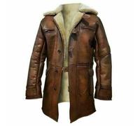 Rising Bloom Mens Genuine Sheepskin Leather Aviator Bomber Cream Fur Brown Trench Coat Classic Winter Jacket (as8, alpha, x_l, regular, regular)
