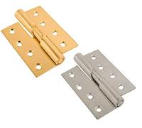 Rising Butt Door Hinges Left Brass or Zinc Lift Off Door Hinges (Electro Brass, 4 inch)