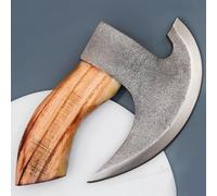 RISING CRAFTS Handmade Viking Pizza Cutter Pizza Axe | Authentic Medieval Pizza Slicer with Ash Wooden Handle & Leather Sheath | Novelty Kitchen Tools for Pizza, Crust Cutting, and More