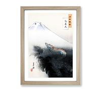 Rising Dragon By Ogata Gekko Framed Wall Art Print A4 Oak