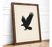 Rising Eagle Minimalist Framed Wall Art Print A1 (84.1×59.4cm) Walnut, Wall Decor for Living Room, Bedroom, Office & Home, Ready to Hang, Art Gift