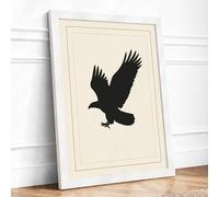 Rising Eagle Minimalist Framed Wall Art Print A2 (59.4×42cm) White, Wall Decor for Living Room, Bedroom, Office & Home, Ready to Hang, Art Gift