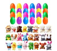 Rising Easter Hunt KitGift,Easter Eggs Prefilled,Cute Colorful Plush Animal Toy, Surprise Pre Filled Bag Basket Toy, for Basket Stuffer Prize Reward Goodie Loot Filler Party Favor