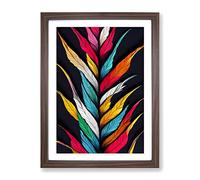 Rising Feathers Framed Print | A2 Walnut Framed Wall Art | Ready to Hang | Modern Nature Picture | Living Room Bedroom Lounge Office