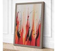 Rising Flames Abstract Canvas Wall Art Print 24x16 Inch