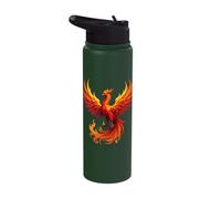 Rising Flames Phoenix Rebirth Mythical Bird Stainless Steel Insulated Water Bottle