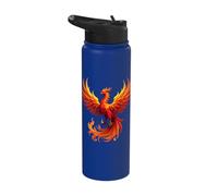 Rising Flames Phoenix Rebirth Mythical Bird Stainless Steel Insulated Water Bottle