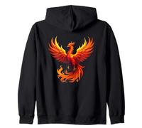 Rising Flames Phoenix Rebirth Mythical Bird Zip Hoodie