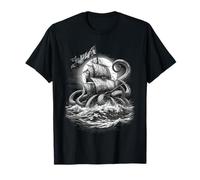 Rising from The Abyss - Classic Sea Monster Engraving T-Shirt