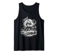 Rising from The Abyss - Classic Sea Monster Engraving Tank Top