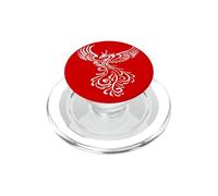 Rising From The Ashes Phoenix White Illustration PopSockets PopGrip for MagSafe
