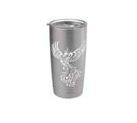 Rising from The Ashes Phoenix White Illustration Stainless Steel Insulated Tumbler