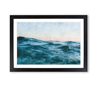Rising Ocean Painting Framed Print | A2 Black Framed Wall Art | Ready to Hang | Modern Nautical Picture | Living Room Bedroom Lounge Office