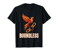 Rising Phoenix Breaking Chains Freedom Motivational Design T-Shirt