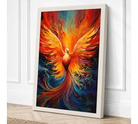 Rising Phoenix Fantasy Canvas Wall Art Print 18x12 Inch