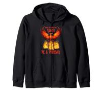 Rising Phoenix Flames Fire Bird Rebirth Zip Hoodie