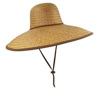 Rising Phoenix Industries Natural Mexican Palm Leaf Straw Extra Wide Brim Lifeguard Sun Hat with Chin Strap, Medium