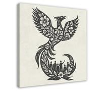 Rising Phoenix Poster (3) Canvas Poster Wall Art Decor Print Picture Paintings for Living Room Bedroom Decoration 24x24inch(60x60cm)