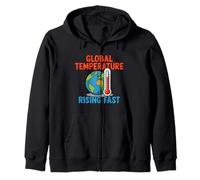 Rising Planet Heat Climate Awareness Graphic Concept Zip Hoodie